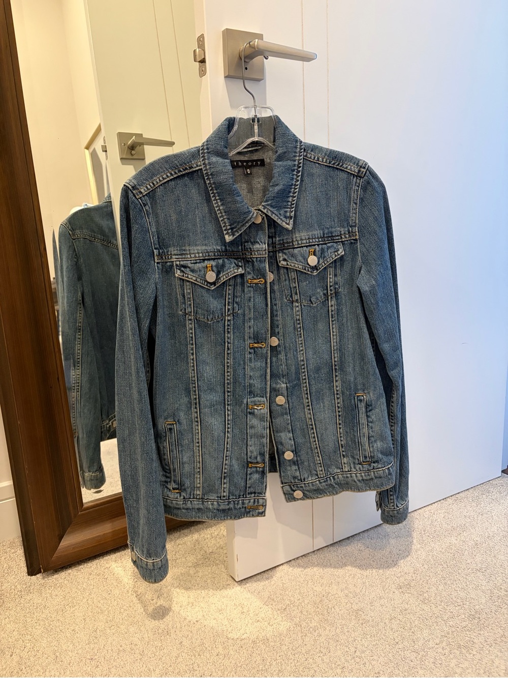 Theory Blue Denim Jean Jacket - size medium